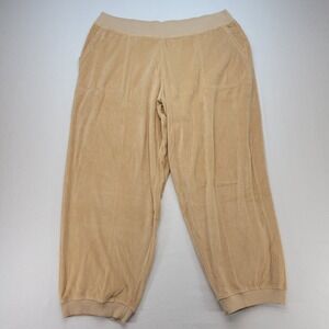 Pact Sweatpants Womens 2XL Beige Velour Relaxed Jogger Sesame Organic Cotton